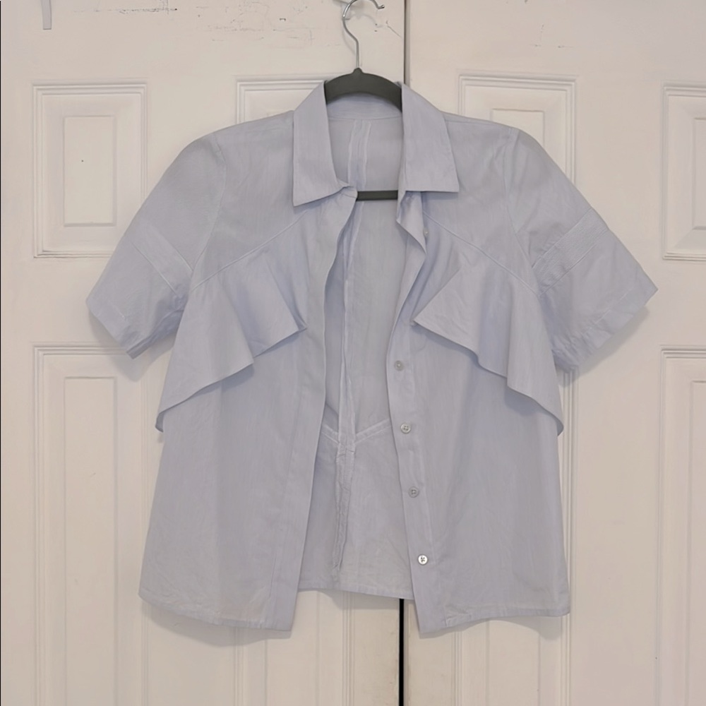 Light Blue Short Sleeve Button-Up Shirt